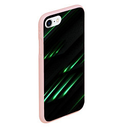 Чехол iPhone 7/8 матовый Спортивный черно-зеленый стиль, цвет: 3D-светло-розовый — фото 2