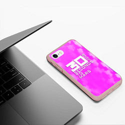 Чехол iPhone 7/8 матовый 30 seconds to mars pink, цвет: 3D-светло-розовый — фото 2