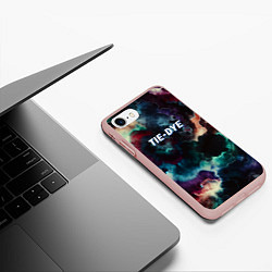 Чехол iPhone 7/8 матовый Tie - dye, цвет: 3D-светло-розовый — фото 2