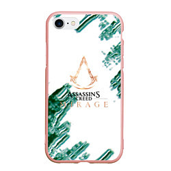 Чехол iPhone 7/8 матовый Assasins creed mirage game pattern, цвет: 3D-светло-розовый