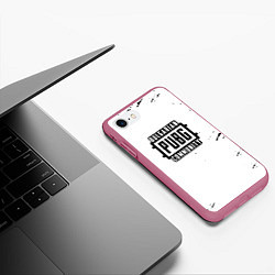 Чехол iPhone 7/8 матовый Pubg текстура game, цвет: 3D-малиновый — фото 2