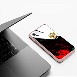 Чехол iPhone 7/8 матовый Россия краски абстракция, цвет: 3D-светло-розовый — фото 2