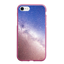 Чехол iPhone 7/8 матовый Галактика млечный путь, цвет: 3D-малиновый