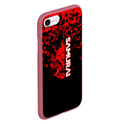 Чехол iPhone 7/8 матовый Cyberpunk samurai красные краски, цвет: 3D-малиновый — фото 2