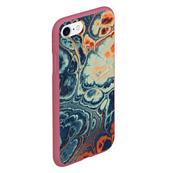 Чехол iPhone 7/8 матовый Абстрактный разноцветный узор, цвет: 3D-малиновый — фото 2