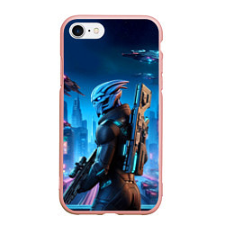 Чехол iPhone 7/8 матовый Mass Effect - ai art, цвет: 3D-светло-розовый
