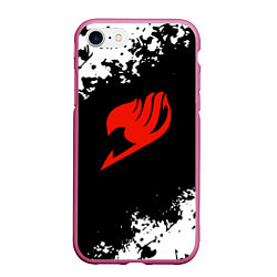 Чехол iPhone 7/8 матовый Fairy Tail japan anime, цвет: 3D-малиновый