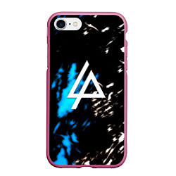 Чехол iPhone 7/8 матовый Linkin park холодные краски, цвет: 3D-малиновый