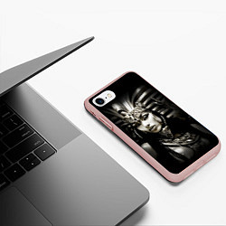 Чехол iPhone 7/8 матовый Клеопатра египетская царица, цвет: 3D-светло-розовый — фото 2