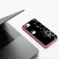 Чехол iPhone 7/8 матовый Pink floyd текстура рок, цвет: 3D-малиновый — фото 2