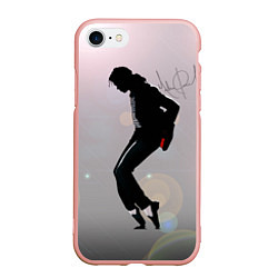 Чехол iPhone 7/8 матовый Майкл Джексон под прожекторами - с автографом, цвет: 3D-светло-розовый