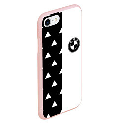 Чехол iPhone 7/8 матовый BMW геометрия, цвет: 3D-светло-розовый — фото 2
