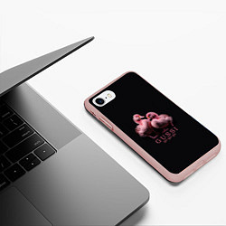 Чехол iPhone 7/8 матовый Два маленьких гуся: Gussi ga-ga-ga, цвет: 3D-светло-розовый — фото 2