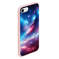 Чехол iPhone 7/8 матовый Розово-голубой космический пейзаж, цвет: 3D-светло-розовый — фото 2