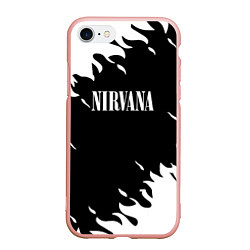 Чехол iPhone 7/8 матовый Nirvana текстура огонь, цвет: 3D-светло-розовый