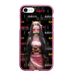 Чехол iPhone 7/8 матовый Nezuko Kamado - Клинок, рассекающий демонов, цвет: 3D-малиновый