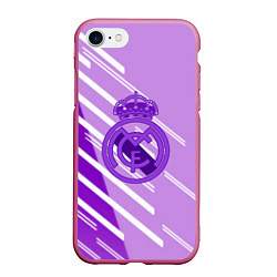 Чехол iPhone 7/8 матовый Real Madrid текстура фк, цвет: 3D-малиновый