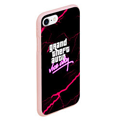 Чехол iPhone 7/8 матовый GTA storm vice city, цвет: 3D-светло-розовый — фото 2