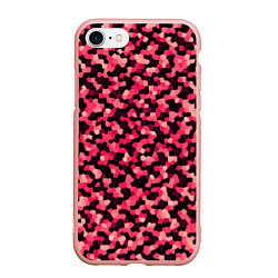 Чехол iPhone 7/8 матовый Мозаика красно-бордовый, цвет: 3D-светло-розовый