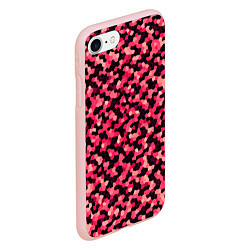 Чехол iPhone 7/8 матовый Мозаика красно-бордовый, цвет: 3D-светло-розовый — фото 2