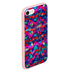 Чехол iPhone 7/8 матовый Разноцветные осколки стекла, цвет: 3D-светло-розовый — фото 2