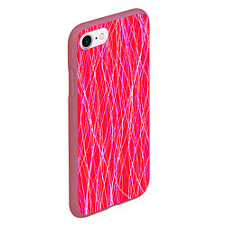 Чехол iPhone 7/8 матовый Яркий красно-розовый полосы, цвет: 3D-малиновый — фото 2