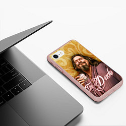 Чехол iPhone 7/8 матовый The Big Lebowski dude, цвет: 3D-светло-розовый — фото 2