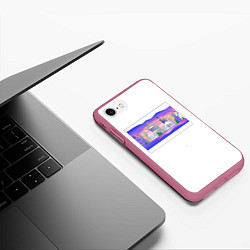 Чехол iPhone 7/8 матовый Розовое будущее, цвет: 3D-малиновый — фото 2