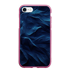 Чехол iPhone 7/8 матовый Синие глубокие абстрактные волны, цвет: 3D-малиновый