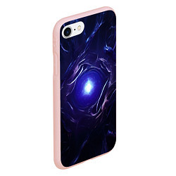 Чехол iPhone 7/8 матовый Синее абстрактное сияние, цвет: 3D-светло-розовый — фото 2