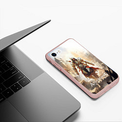 Чехол iPhone 7/8 матовый Assassins creed старый город, цвет: 3D-светло-розовый — фото 2