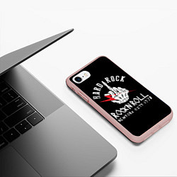 Чехол iPhone 7/8 матовый Хард-рок, рок-н-ролл, цвет: 3D-светло-розовый — фото 2