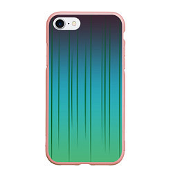 Чехол iPhone 7/8 матовый Хаотичные зеленые линии, цвет: 3D-светло-розовый