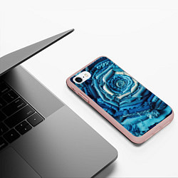 Чехол iPhone 7/8 матовый Джинсовая роза - нейросеть, цвет: 3D-светло-розовый — фото 2