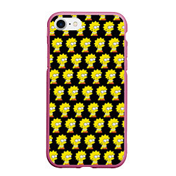 Чехол iPhone 7/8 матовый Лиза Симпсон: узор, цвет: 3D-малиновый