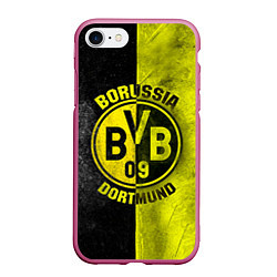 Чехол iPhone 7/8 матовый Borussia Dortmund, цвет: 3D-малиновый
