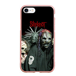 Чехол iPhone 7/8 матовый Slipknot, цвет: 3D-светло-розовый