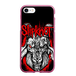 Чехол iPhone 7/8 матовый Slipknot, цвет: 3D-малиновый