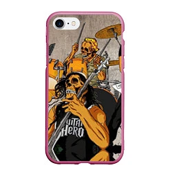 Чехол iPhone 7/8 матовый Metallica: Guitar Hero, цвет: 3D-малиновый