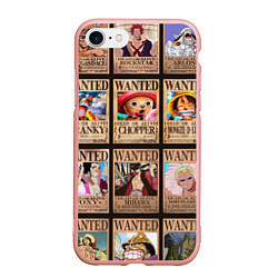 Чехол iPhone 7/8 матовый One Piece, цвет: 3D-светло-розовый
