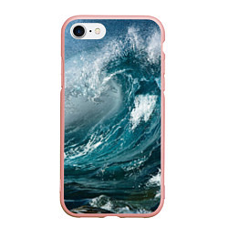 Чехол iPhone 7/8 матовый Волна, цвет: 3D-светло-розовый