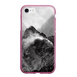 Чехол iPhone 7/8 матовый Горы, цвет: 3D-малиновый