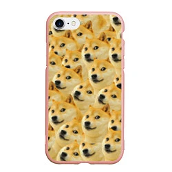 Чехол iPhone 7/8 матовый Doge, цвет: 3D-светло-розовый