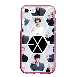 Чехол iPhone 7/8 матовый EXO Boys, цвет: 3D-малиновый