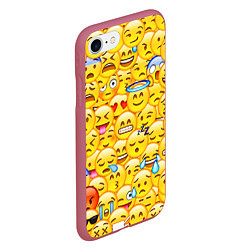 Чехол iPhone 7/8 матовый Emoji, цвет: 3D-малиновый — фото 2