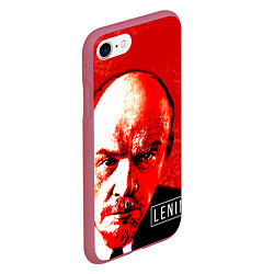 Чехол iPhone 7/8 матовый Red Lenin, цвет: 3D-малиновый — фото 2