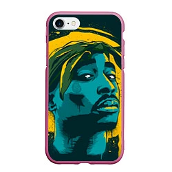 Чехол iPhone 7/8 матовый 2Pac Shakur, цвет: 3D-малиновый