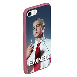 Чехол iPhone 7/8 матовый Eminem Fire, цвет: 3D-малиновый — фото 2