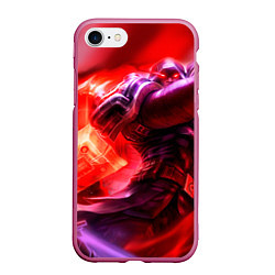 Чехол iPhone 7/8 матовый League of legends, цвет: 3D-малиновый