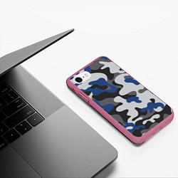 Чехол iPhone 7/8 матовый Зимний камуфляж, цвет: 3D-малиновый — фото 2